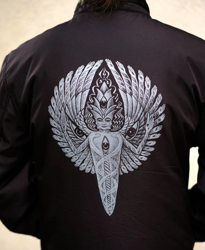 Vajra Being Funnel Neck Bomber Coat | Alex Grey | Threyda