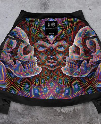 Vajra Being Funnel Neck Bomber Coat | Alex Grey | Threyda