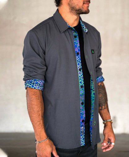 Mysterio Lined Button Down Shirt | Streetwear | Threyda